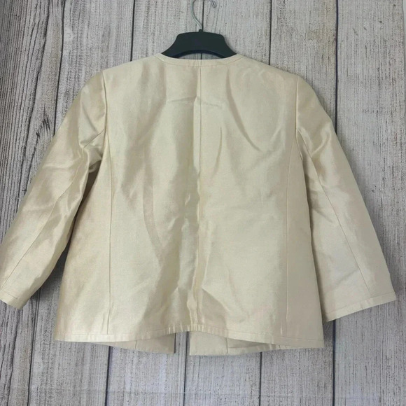 Talbots Womens Open front Silk blend  Blazer Jacket size 10 - Picture 6 of 13